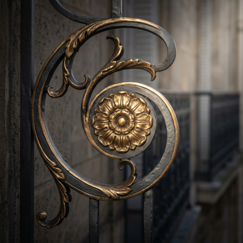 detail de ferronnerie sur balcon paris